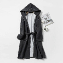 (XL)Pajamas Casual Comfortable Pajamas Men'S And Women'S Pajamas Hooded Long Bathrobe