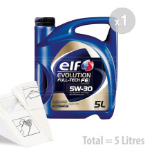 Car Engine Oil Service Kit Pack 5 LITRES Elf Evolution Fulltech FE 5w30 5L