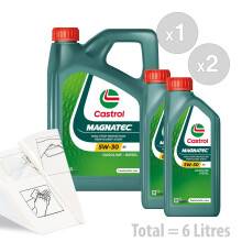 Car Engine Oil Service Kit Pack 6 LITRES Castrol Magnatec 5W30 A5 6L