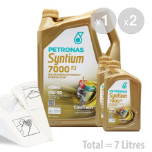 PETRONAS Syntium 7000 FJ 0W30 Car Engine Oil Service Kit 7 LITRES 7L
