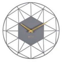 Acctim Alva Wall Clock Quartz Metal Geometric Wire Frame Open Dial 30cm