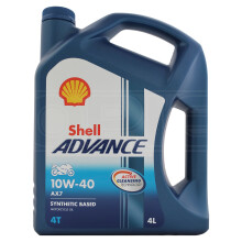 Shell Advance AX7 10W40 10W40 4T Four Stroke Motorcycle Engine Oil 4 Litres 4L
