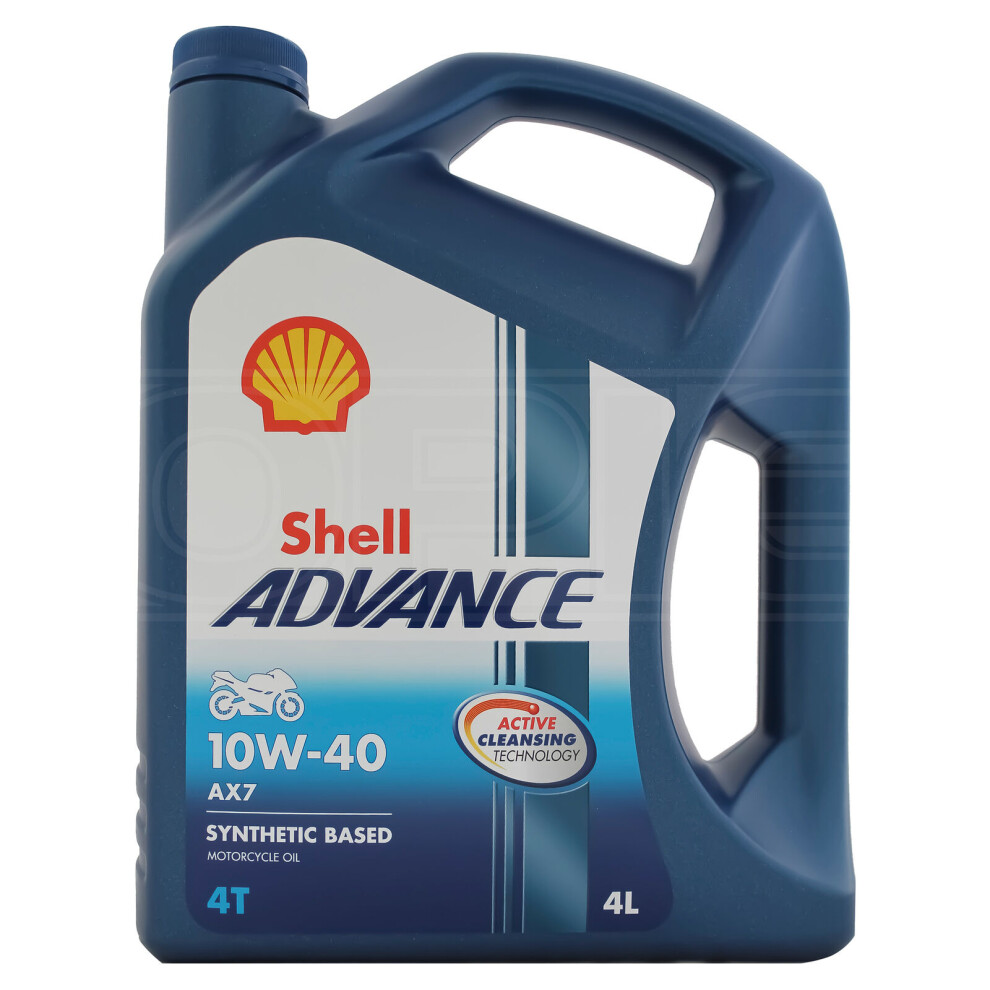 Shell Advance Ax7 10W40 10W40 4T Four Stroke Motorcycle Engine Oil 4 Litres 4L
