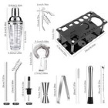 Modern Mixology Cocktail Shaker Set 17 pcs Professional Bartender Kit Gift