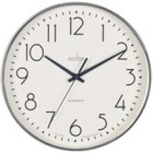 Acctim Earl Wall Clock NonTicking Sweep Retro Design Quartz 25cm