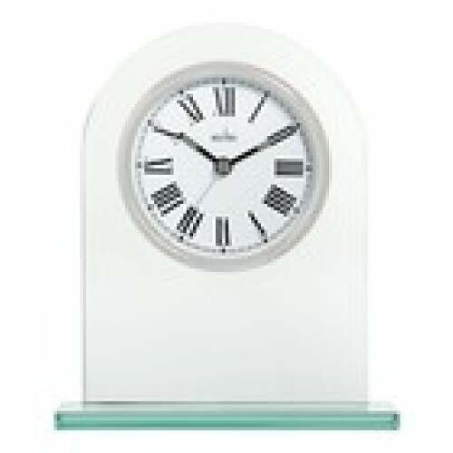 Acctim Acctim Adelaide Mantel Clock Quartz Glass Luminous Hands Floating Effect Silver