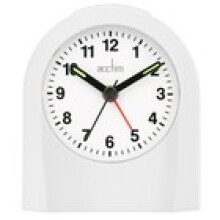 Acctim Palma Analogue Alarm Clock Quartz Luminous Hands White