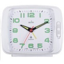 Acctim Ada Analogue Alarm Clock Non Ticking Sweep Quartz Bell Alarm White
