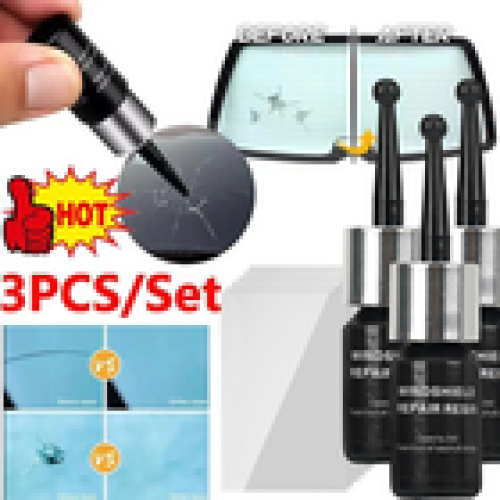 3x Windshield Repair Kit Fix Glass Chip Crack Car Windscreen Wind Screen Window 2