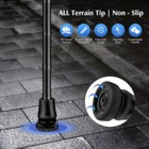 Foldable Walking Stick with LED Light Adjustable Height 7990cm for Seniors UK 1