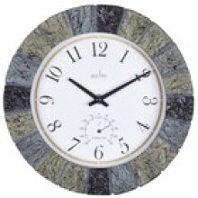 Acctim Bowfell Wall Clock Outdoor Indoor Use Weatherproof Quartz Slate 26cm