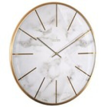 Acctim Luxe Wall Clock Brushed Metal Embossed Golden Batons Brass Hands 40cm