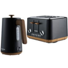 Salter Kettle 4Slice Toaster Set 17 L Fast Boil Wide Toasting Slots Black