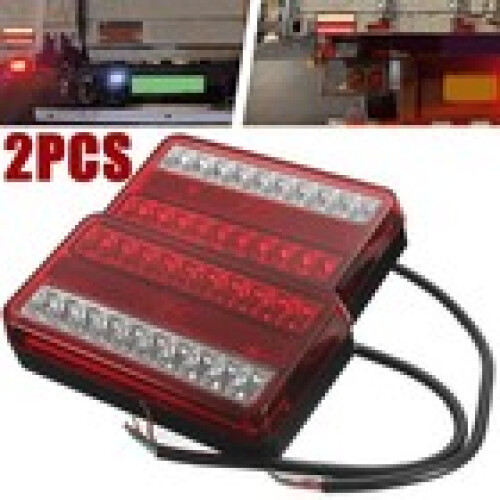 LED Rear Tail Lights Pair 12V 20 LED Lamp 5 Function Trailer Caravan Truck Lorry