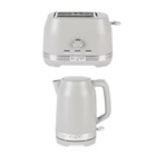 Salter Rise Kettle Toaster Set – 17L 2Slice Matte Taupe Finish