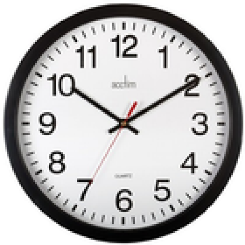 Acctim Acctim Controller Wall Clock NonTicking Sweep Easy Read Numbers Quartz 35cm 2
