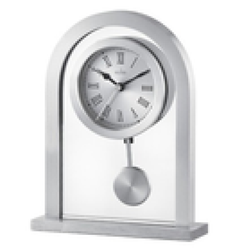 Acctim Acctim Bathgate Pendulum Mantel Clock Quartz Metal Glass Floating Effect Silver 2