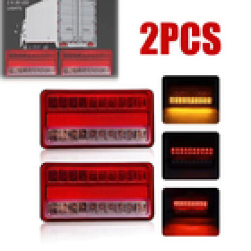 LED Rear Tail Lights Pair 12V 20 LED Lamp 5 Function Trailer Caravan Truck Lorry 1
