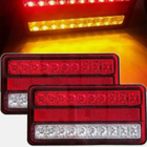 LED Rear Tail Lights Pair 12V 20 LED Lamp 5 Function Trailer Caravan Truck Lorry 2
