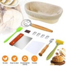 Oval Banneton Bread Proofing Basket Set for Sourdough Baking With Linen Cover