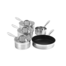 Salter Pan Set Fry Pan Saucepans 5 PC Set Timeless Collection Stainless Steel