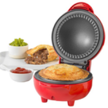 Mini Electric Pie Maker Compact Design Crimped Edge 550 W Red Giles Posner