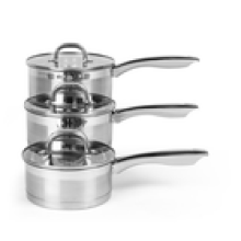 Salter Saucepan Set 3 PC 16 18 20 cm Pans Stainless Steel Timeless Collection