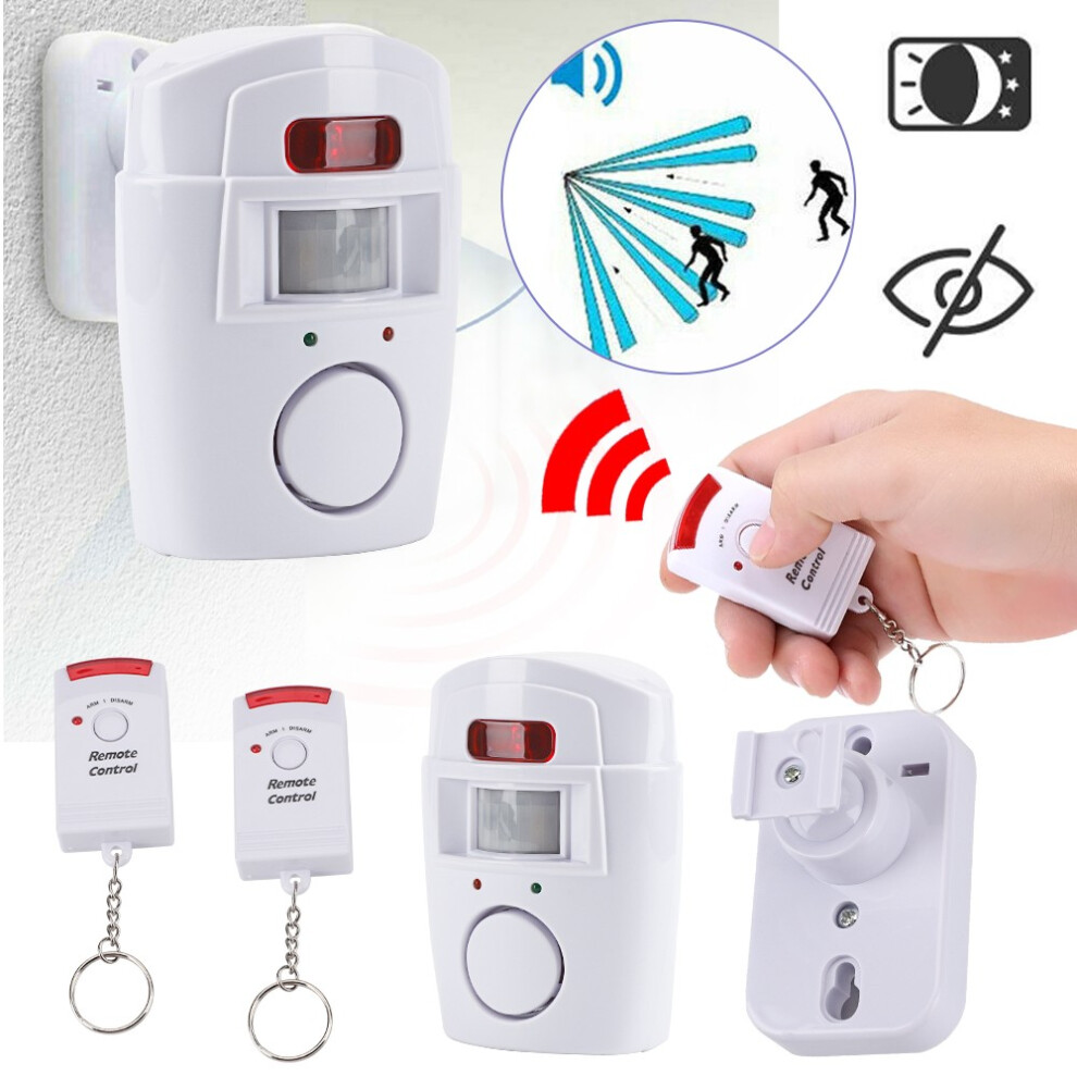 Sensor Motion Pir Wireless Alarm With 4 Remote Controls Shed Garage Home Caravan 94727296