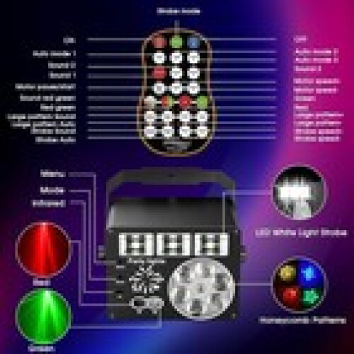 Party Disco Ball Lights RGB Stage Lighting Strobe Light Pattern Laser Projector 1