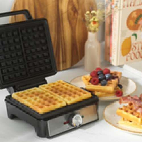 Salter Salter Waffle Maker NonStick Iron Plates Adjustable Temperature Control 1600W 2