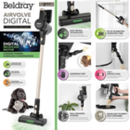 Beldray Beldray Airvolve Digital Cordless Vacuum Cleaner Handheld Unit LED Dust Reveal 1