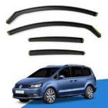 VW SHARAN MK2 2010Up 5 Door MPV Wind Deflectors 4pc Edgevisors Tinted