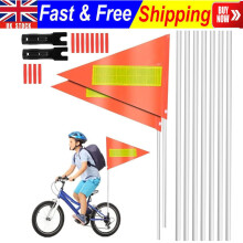 Bicycle Safety Flags Pennant With Reflective Strip Bicycle Scooter Warning Flag