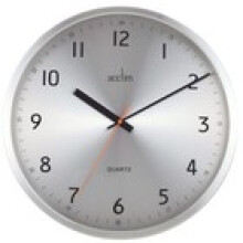 Acctim Klar Wall Clock NonTicking Sweep Metal Case Quartz Brushed Metal 40cm