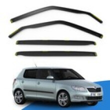 SKODA FABIA MK2 20072014 5 Door Hatchback Wind Deflectors 4pc Edgevisors Tinted