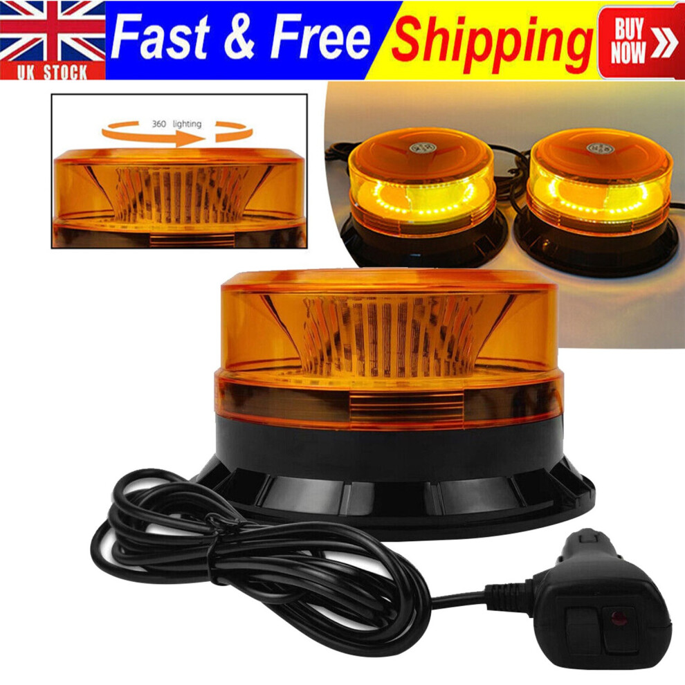 1224V Magnetic 36 Led Flashing Rotating Beacon Strobe Alarm Warning Amber/Light 15489920