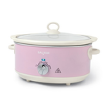 Salter Retro 65L Slow Cooker 3 Heat SettingsKeep Warm for Family Cooking Pink