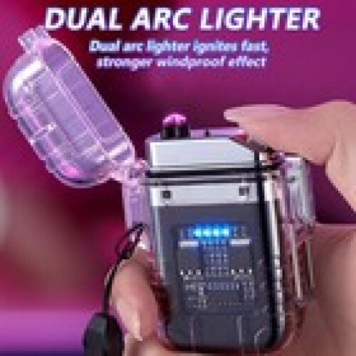 Electric Plasma Windproof Rechargeable Flameless Double Arc Lighter USB MEN GIFT 1