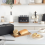 Salter Salter Toronto Bread Bin Chopping Board for Cutting Serving BlackWooden 4