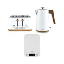 Salter Toronto Kettle Toaster Scale Set – 17L 4Slice 5kg White