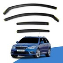 SKODA Octavia MK2 20042013 5 Door Estate Wind Deflectors 4pc Edgevisors Tinted