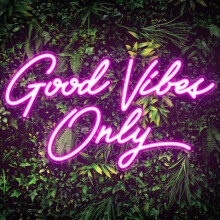 Good Vibes Only Neon Signs Pink LED Neon Sign Wall Decor For Bedroom Party Bar Salon