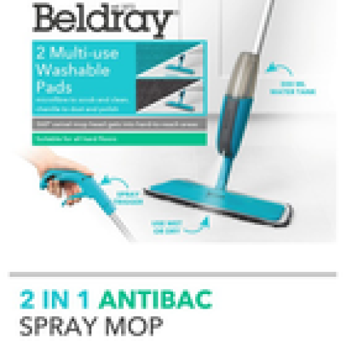Beldray Beldray Antibac Spray Mop – Washable Microfibre 360 Head Spray Trigger 2