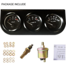 Triple Gauge Set Universal Car 2 Oil Pressure Voltage Meter Water Temperature
