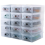 20X Clear Plastic Shoe Storage Boxes Drawer Stackable Foldable Organiser Durable 6