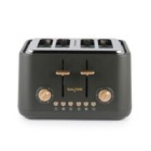 Salter Pebble 4 Slice Toaster Wide Slot 6 Browning Levels Removeable Tray Grey