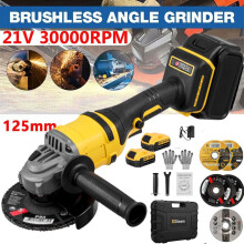 21V 125mm Brushless Cordless Angle Grinder Cutter w 2 Battery Carry Box