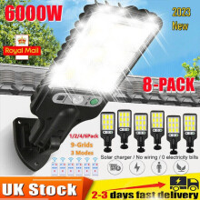 6000W LED Solar Street Wall Light PIR Motion Sensor Security Outdoor Garden Lamp