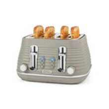 Salter Ripple 4Slice Toaster – Defrost Reheat Cancel 6 Browning Levels Taupe