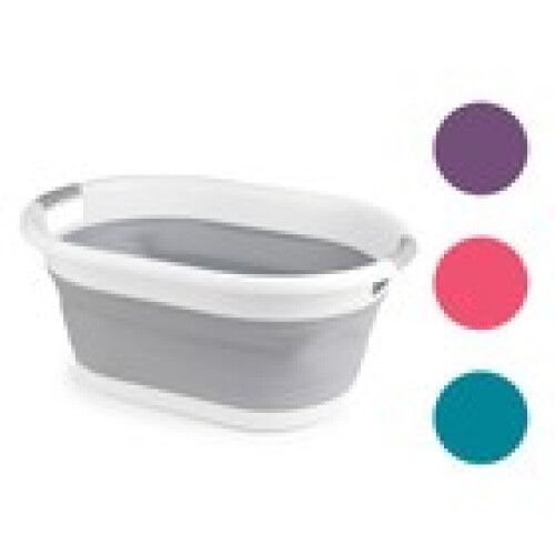 Beldray Beldray Oval Collapsible Laundry Basket Washing Camping Compact Easy Clean 1